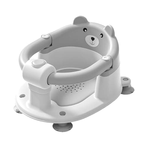 Baby Bath Seat, Baby Bath Chair with Non-Slip Suction Cups and Lockable Guardrail, Sit Up Bathtub Seat with Soft Cushion, Baby Summer Essentials for Newborn Toddler Infant 6 Months Up