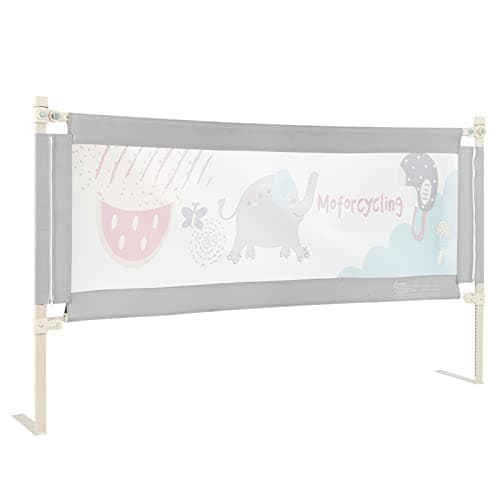 HONEY JOY Bed Rail for Toddlers, 69-in Extra Long, Portable Safety Bed Guardrail w/Double Safety Child Lock, Baby Bed Rail Guard, Fit King & Queen Full Twin Size Bed Mattress (Gray, 77 Inch)