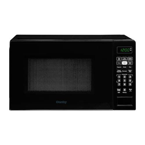 Danby DBMW0721BBB 0.7 Cu. Ft. Countertop Microwave, 700W, 10 Power Levels, 6 Auto-Cook Presets, Express Cook + 30 Sec, Auto Defrost & Child Lock, Black