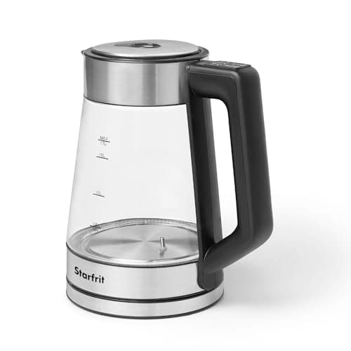 Starfrit Electric Kettle - 1.7L Borosilicate Glass with 5 Pre-Programmed Temperature Settings – Precise Temperature Control - Auto Shut-Off