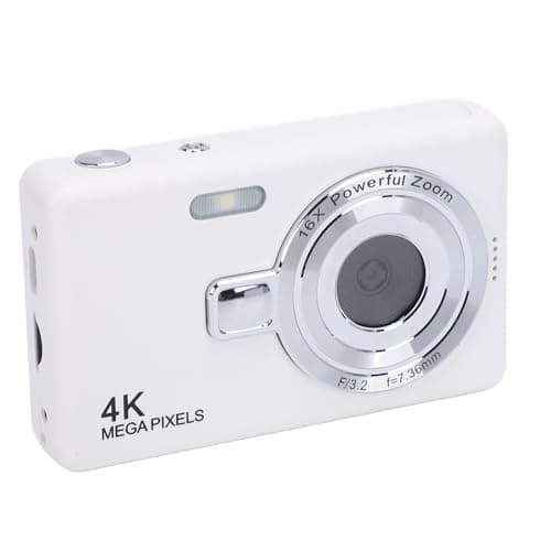 50MP 4K High Definition Compact DSLR Camera 16X Digital Zoom 2.4 Inch Screen Anti Shake Selfie Camera for Photography Enthusiasts (64GB)