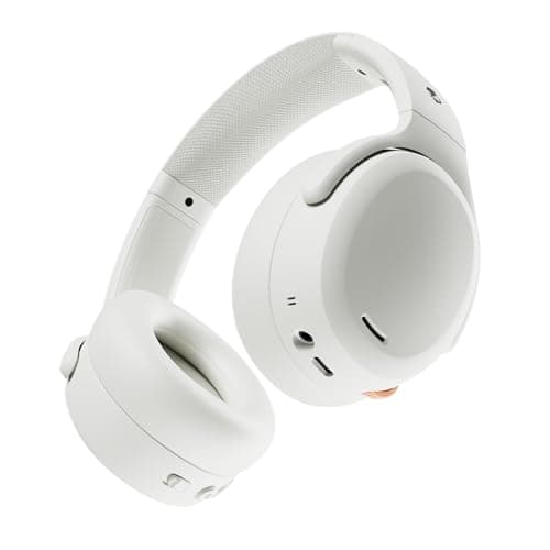 Skullcandy Crusher ANC 2 Wireless Over-Ear Bluetooth Headphones with Multi-Sensory Bass, Active Noise Cancelling, Up to 60 Hours Battery, Microphone for iPhone Android - Bone