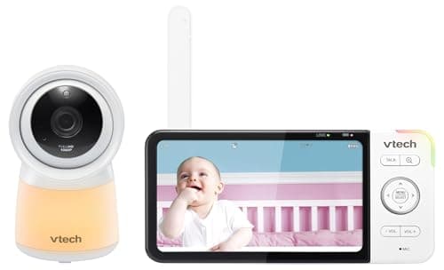 VTech RM5754HD Smart Wi-Fi Video Baby Monitor with 5” Display and 1080p HD Camera, Built-in Night Light & 1 Camera, White