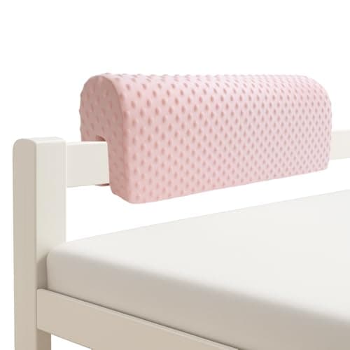 Wonder Space Toddlers' Bed Rail Bumpers Protecter - Children's Bed Guardrail Padding - Anti-Collision | Increased Heigh| Fall Prevention - Easy Installation Enhanced Safety Universal Fit (90cm, Pink)