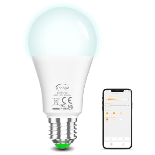 Alexa Light Bulbs 13W E26 Smart LED Light Bulb Compatible with Alexa Warm White to White A19 APP Control Bulb Bluetooth Mesh 1 Pack