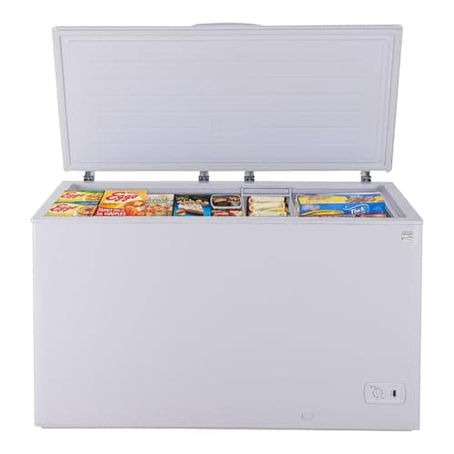 Kenmore Deep Freezer - Chest Freezer, 1 Basket, Garage Ready, Meat Storage, Front Drain, Congélateur For Home, Apartment, Basement, Dorm, Shed, Cottage, Manual Defrost, Stand Up, 14.6 Cu Ft, White