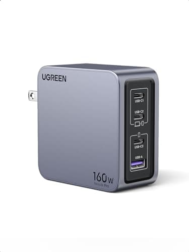 UGREEN Nexode Pro 160W USB C Charger, 4-Port PD3.1 140W GaN Charger Block Compact PPS Fast Charger for MacBook Pro M4, Pixelbook, XPS, iPad, iPhone 17 Pro Max, Galaxy S26 S25, Pixel 10, Steam Deck