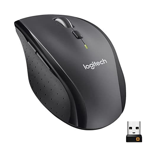 Logitech M705 Marathon Full Size 2.4 GHz Wireless Mouse - Black