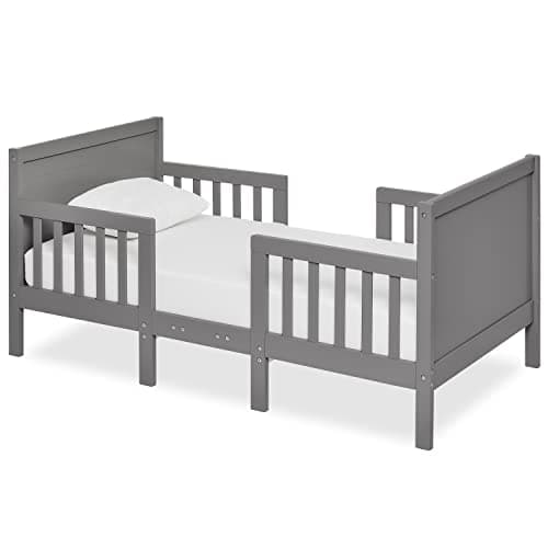 Dream On Me Hudson 3 in 1 Convertible Toddler Bed in Storm Grey, Greenguard Gold Certified, JPMA Certified, Non Toxic Finishes, Made of Sustainable New Zealand Pinewood