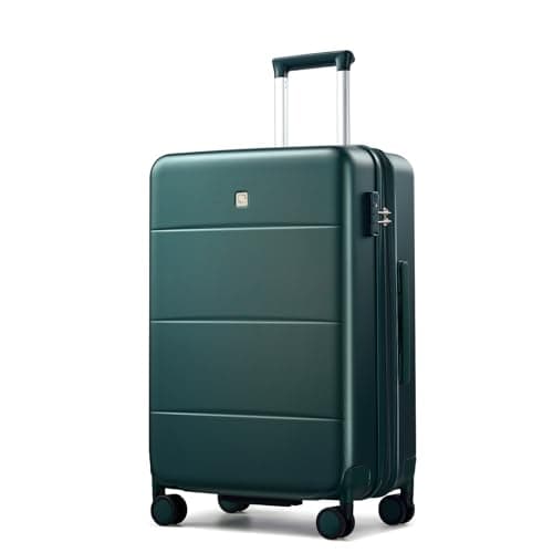 Hanke Expandable 24 Inch Luggage with Spinner Wheels, Hardside Medium Checked Luggage, All-PC Hard Shell Suitcase, TSA Lock, Lightweight Checked-Medium (Blackish Green, 76L)