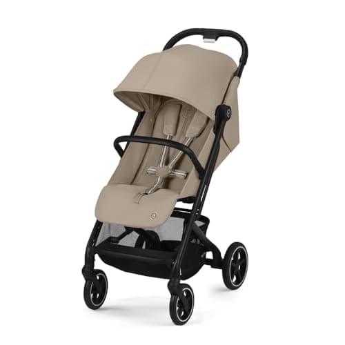 Cybex Beezy 2 Stroller - Lightweight Baby Stroller, Compact Fold, Compatible with all Cybex Infant Seats, Stands for Storage, Easy to Carry, Multiple Recline Positions, Travel Stroller - Almond Beige