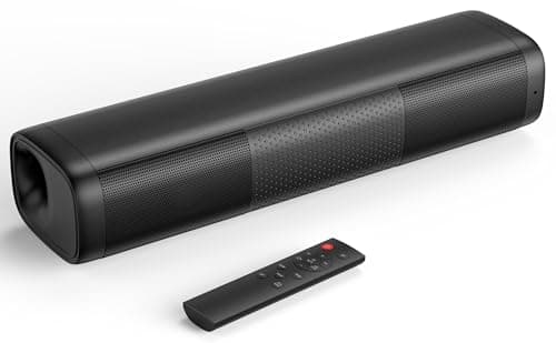 Saiyin Sound Bar, 11.7-inch Soundbar with Bluetooth 5.3/Optical/Auxiliary Inputs, Small Size & Big Power, 48W Peak Power Compact Sound Bar for TV, PC, Gaming, Powered by an AC Adapter