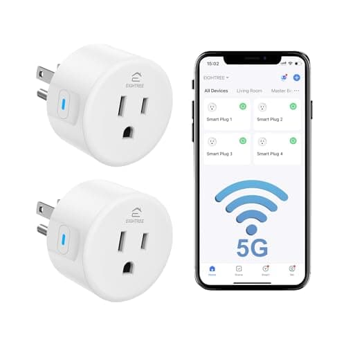 Smart Plug 5GHz, EIGHTREE Smart Plug Works with Alexa & Google Home, 5GHz & 2.4GHz WiFi Compatible, with Remote Control & Timer Function, 2 Pack