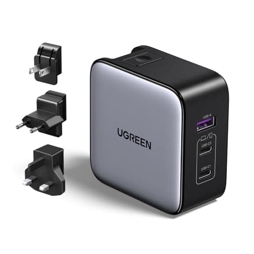 UGREEN Nexode 65W USB C Travel Adapter, GaN Universal Charger 3 Ports