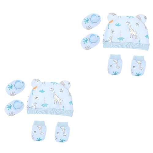 Abaodam 2sets Cotton Hat Mittens Newborn Socks for Months Girl Essential Grooming Kit Accessories