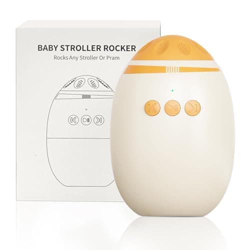 Auto Baby Rocker with White Noise Machine - Adjustable Baby Bouncer for Crib & Stroller, 11 Soothing Sounds, USB Fast Charging, Hands-Free Newborn Essentials, Beige