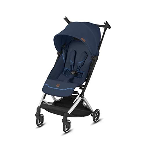 gb Pockit+ All-City Airplane Carry-on Compliant Stroller - Ultra Lightweight, 2-in-1 Travel System Ready with any Cybex Infant Car Seat, Compact Self-Standing Fold, Easy to Carry - Night Blue