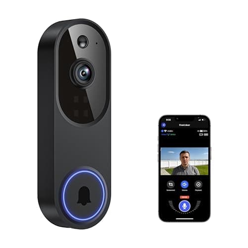 Guggre 1080P Video Doorbell Camera, Intelligent Human Detection, Cloud Storage, Includes Bell, Live View, 2-Way Audio, IR Night Vision, Wide Angle Lens, Off/Open Surveillance