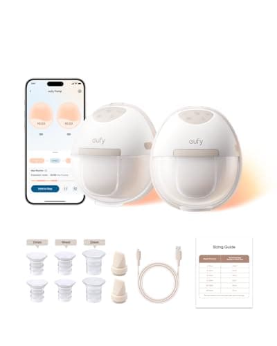 eufy Heated Wearable Breast Pump E20, 3 Heat Levels, Hands-Free Breast Pump with Innovative HeatFlowTM, Optimized Rhythim via App, Hospital-Grade SSuction, Ultra-Slim and Quiet for In-Bra Use