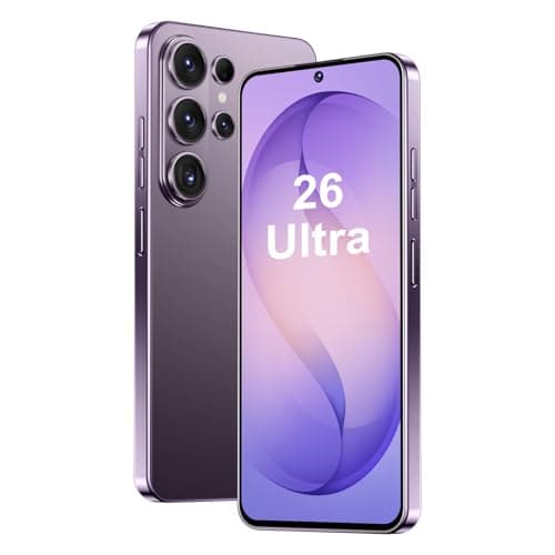 I26 Ultra Unlocked Android Phone 10-core 12GB+512GB Cell Phone 7 inch HD Screen Mobile Phone 108MP+48MP Camera 6800 mAh Extra Large Battery 5G Dual SIM (Titanium Purple)
