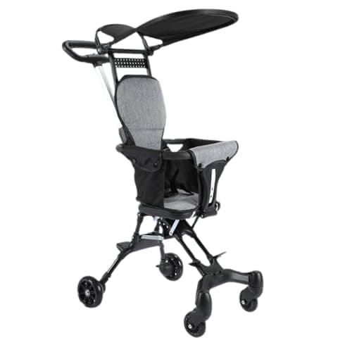 Foldable Child Stroller – Widely Use Kid Pram, Compact Push Ride | Easy Folding Travel Chair for Babies with Double Facing Seat, Mobile Baby for Walking, Outdoor Use with Swivel Rollers