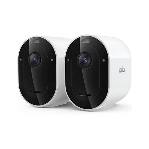 Arlo Pro Security Camera 2K HDR (6th Gen, 2025 Release) - Wireless Outdoor Camera, Rechargeable Removeable Battery, Event Captions, Emergency Response, 1-Month Trial of Secure Plan, 2 Cam, White