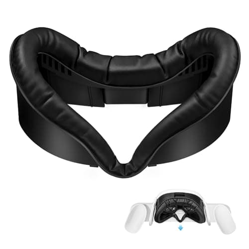 SUPERUS Upgraded Facial Interface & Face Cover Pad Compatible with Meta/Oculus Quest 3 Accessories, Unique Design for Official Charging Dock, Anti-Light Leakage Soft PU Face Cushion Pad for Quest 3