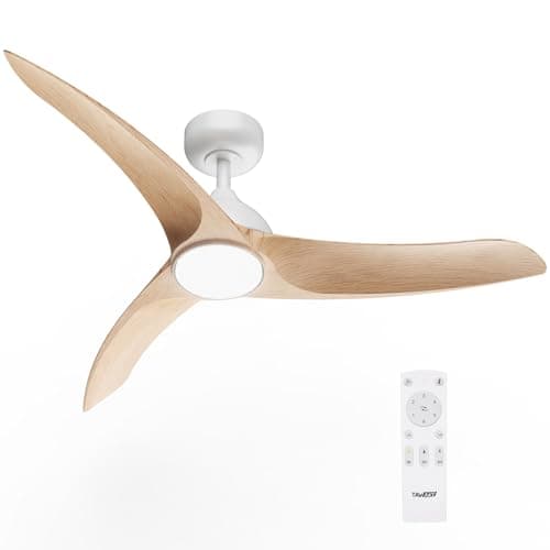 TAVZAKE Ceiling Fans with Lights, 42 inch Low Profile Ceiling Fan with Light and Remote Control, Flush Mount, 3CCT, Dimmable, Quiet Reversible Motor, Modern Ceiling Fan for Bedroom Indoor/Outdoor Use