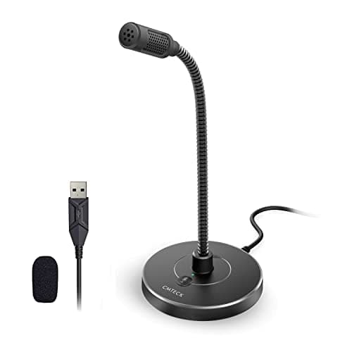 CMTECK USB Computer Microphone, Noise-Cancelling Recording Desktop Mic for PC/Laptop for Online Chatting, Home Studio, Podcasting, Gaming, Skype, YouTube with Mute Function (Black)
