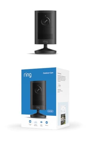 Ring Outdoor Cam, Battery (newest model), Home or business security, Wide-Angle Retinal 2K Video, 6x Enhanced Zoom, Night Vision for true color in low light, Black