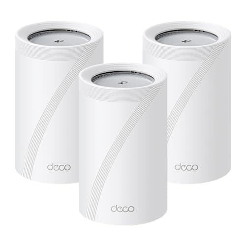 TP-Link Deco 7 Pro BE65 Pro BE11000 Tri-Band WiFi 7 Mesh System, Whole Home Mesh WiFi, Dual 5 Gbps Ports + 2.5 Gbps Port, MLO, 320 MHz Channels, 6 GHz Band, HomeShield, 3-Pack