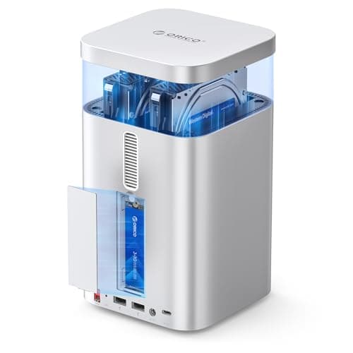ORICO MiniTower 2 Bay RAID Enclosure Compatible NVMe SSD 10Gbps with Expansion Hub Docking Station for Mac mini M4 Max Up to 56TB-M435
