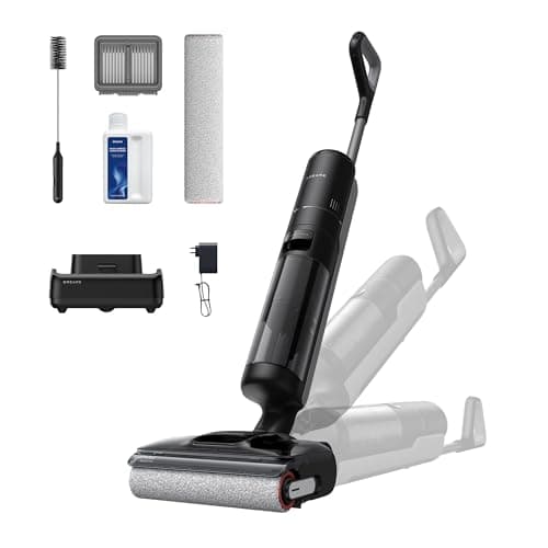 DREAME H12 Pro FlexReach Wet Dry Vacuum Cleaner, 180° Lie-Flat Cordless Vacuum Mop All-in-One for Hard Floors, Floor Cleaner Machine with 194°F Hot Water Self-Cleaning, 2 Drying Modes, 50Mins Runtime
