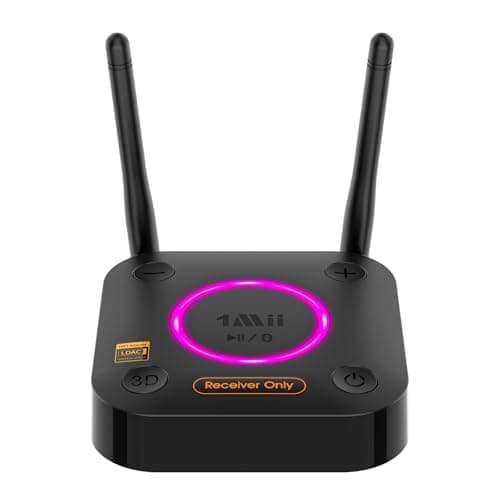 1Mii B06Ultra Bluetooth 5.3 Receiver with LDAC for Hi-Res Wireless Audio, HiFi Bluetooth Audio Adapter w/Audiophile DAC, aptX HD Low Latency, Optical AUX 3.5mm Coaxial for Home Stereo