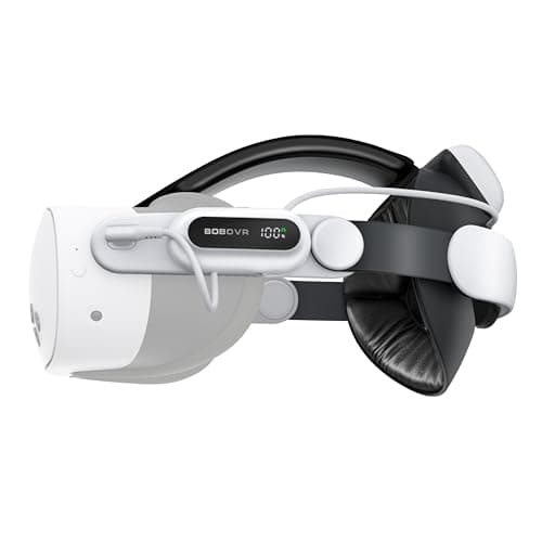 BOBOVR E3 Pro Comfort Battery Head Strap Compatible with Meta Quest 3/Quest 3S,10000mAh Battery with Hot Swap and Fast Charging and Audio Extension 3.5m
