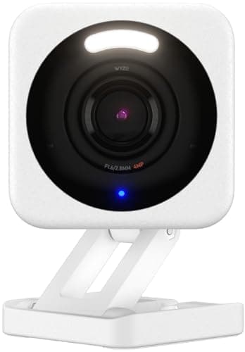 WYZE Cam v4 (Latest Model), 2.5K AI Security Camera, Indoor/Outdoor Cameras for Home Security, Vibrant Color Night Vision, No Subscription Required, Free Expert Help, White