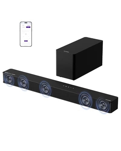 ULTIMEA 5.1ch Soundbar with Dolby Atmos, Sound Bar with Subwoofer for Smart TV, Home Theater Surround Sound System for TV, 300W, Adjustable Bass Boost, App, Bluetooth 5.4, Poseidon M60 (2025 Model)