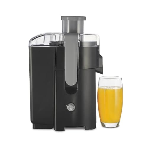Hamilton Beach HealthSmart Juice Extractor, 2.4” Feed Chute for Fruits and Veggies, Easy Clean dishwasher safe parts, BPA Free, 400W Centrifugal power, Black& Gray (67502)