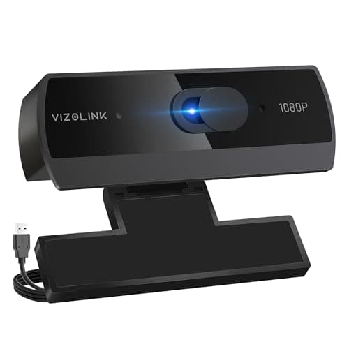 VIZOLINK 1080P Webcam with Built-in Microphone, 75° FOV Web Cam, Privacy Cover, Noise Cancellation, Plug & Play Web Camera for Computer, USB Webcam for Pc, Laptop, Desktop, Mac