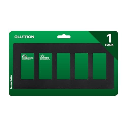 Lutron Claro 5 Gang Decorator/Rocker Wallplate, Gloss | CW-5-BL | Black