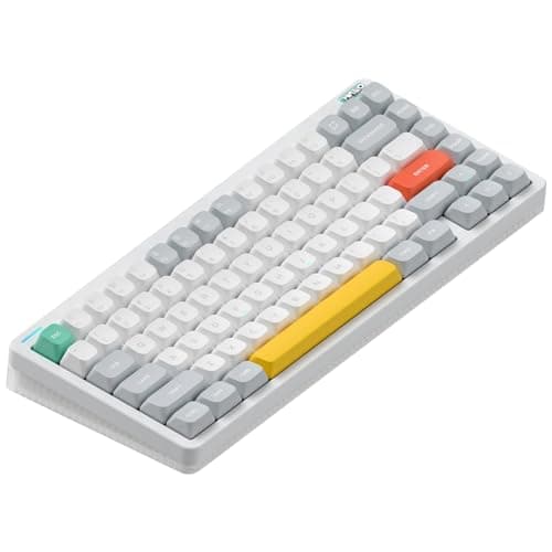 NuPhy Halo75 V2 Mechancial Gaming Kyeboard,75% Wireless Hot Swappable Bluetooth Keyboard,83 Kyes RGB Backlit Keyboard,Support Bluetooth/2.4GHz/USB-C-White Raspberry Switch