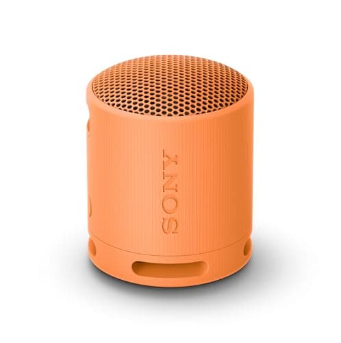 Sony SRS-XB100 Wireless Bluetooth Portable Lightweight Super-Compact Travel Speaker, Extra-Durable IP67 Waterproof & Dustproof, 16 Hour Battery, Versatile Strap, and Hands-Free Calling, Orange New