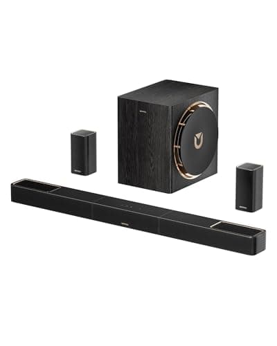 ULTIMEA Skywave X50 5.1.4ch Wireless Surround Sound System for TV, 760W Professional Sound Bar w/Dolby Atmos, 2 Wireless Surround Speakers & 8" Subwoofer, GaN Amplifier, 4K HDR Pass-Through, HDMI eARC
