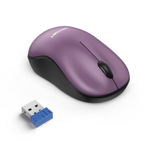 TECKNET Wireless Mouse for Laptop, 2.4G Silent Mouse Quiet Click, Small Portable Computer Mouse, 5 DPI Levels, Cordless Mice for PC, Chromebook, Mac - Purple