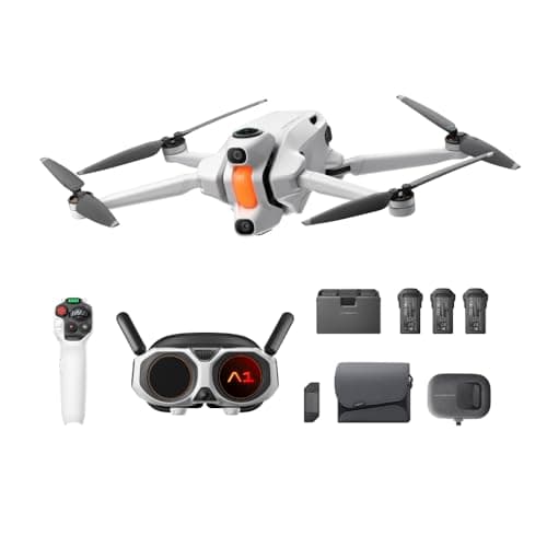 Antigravity A1 Infinity Bundle (3 High-Capacity Batteries) - 8K 360 Drone for Immersive Flight, Point-to-Fly Motion Control, Obstacle Avoidance, Deep Track, Auto Return, 10km Transmission, Auto Edit