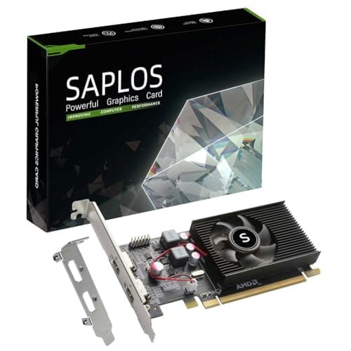 SAPLOS Radeon HD 6570 Graphics Card, Dual HDMI, 1G DDR3 64-bit, Video Cards PC, Low Profile, Computer GPU, PCI Express x 16, Low Power, Plug & Play (not for Window 11)