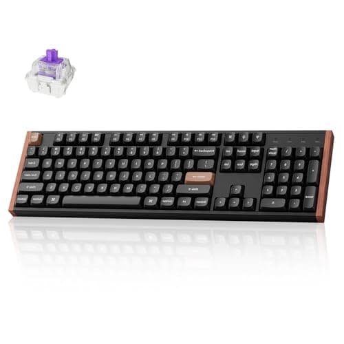 Keychron K10 HE Wireless Hall Effect Keyboard, Magnetic Linear Switch Hot Swappable, Adjustable Actuation Rapid Trigger Mode, Aluminum + Wood Frame, Full-Size Custom RGB for Mac Windows Linux - Black