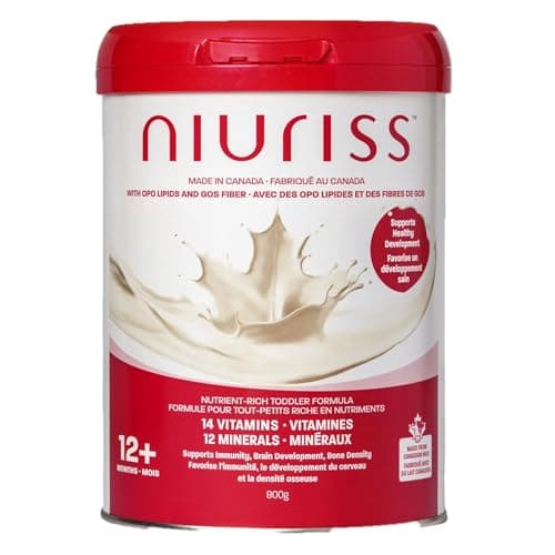 Niuriss Toddler Formula - With 27 micronutrients, OPO Lipids and GOS fiber. Toddler formula made in Canada from Canadian milk - Certified Kosher and Halal - 12-36 months, 900g