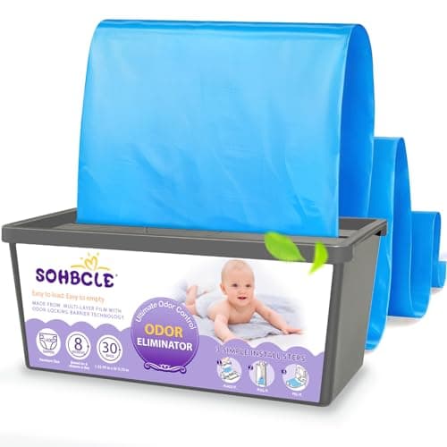 SOHBCLE Refill Bags Compatible with Genie Easy Roll Signature Diaper Pail and Platinum Diaper Pail,30 Bags Hold up to 1400 Newborn Diapers, Extra Thickness Powerful Odor Eliminate