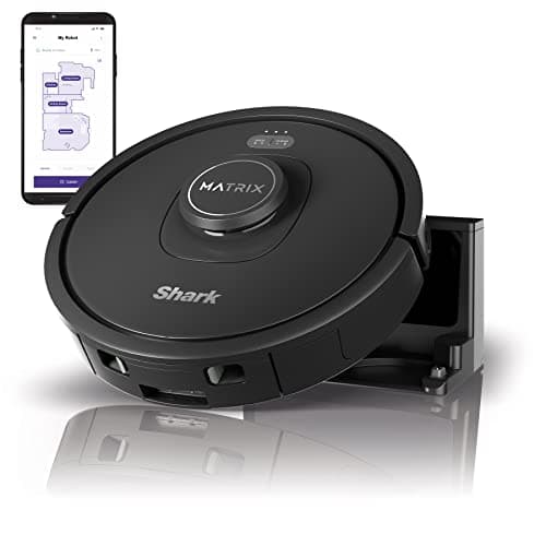 Shark Matrix Robot Vacuum with Self-Cleaning Brushroll for Pet Hair, No Spots Missed on Carpets and Hard Floors, Precision Home Mapping, Wi-Fi Black/Silver, RV2310CA (Canadian Version)